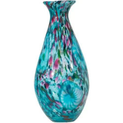 Leona Hand Blown Art Glass Vase, Multi-Colored