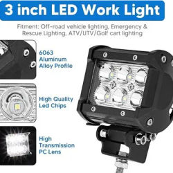 Wsays 2pcs 18W LED Light Pods & Hood Hinge LED Pod Mount Bracket w/Wiring Kit Compatible with