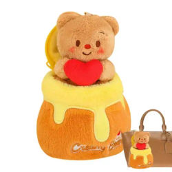 Plush Bear Key Chain Removable Honey Bear Plush Pendant Unique Stuffed Cute Plush Bear Adorable For