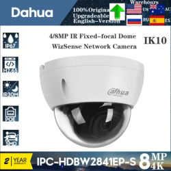 Original Dahua 4MP IPC-HDBW2441E-S 4K 8MP IPC-HDBW2841E-S Built-in MIC IR 30M IVS IK10 POE SMD Plus