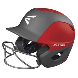 Easton 2-Tone Ghost Matte Youth Fastpitch Batting Helmet w/Softball Mask Red/Charcoal