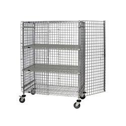 Quantum Food Service M1848-69SEC-2 48" Mobile Security Cage, 18"D, Silver