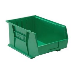 Quantum Food Service QUS255 GN Stack & Hang Shelf Bin - 16" x 11", Green