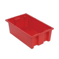 Quantum Food Service SNT180 RD Stack & Nest Shelf Tote - 18" x 11", Red