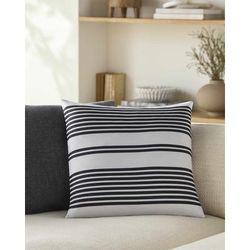 Akosua 22" Square Modern Off White/Black Outdoor Throw Pillow - Boutique Rugs