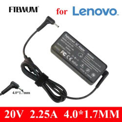 Laptop Adapter 20V 2.25A 45W 4.0*1.7mm Charger For Lenovo IdeaPad 310 110 100 100S-14 15 YOGA 520 710 710s 310-14 PA-1450-55LN