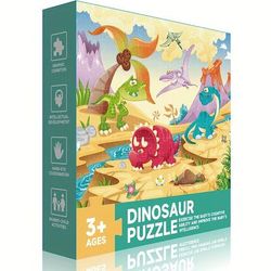 TEMU Art Puzzle - Age Of Dinosaurs - Children's 3-6 Years Old Puzzle Board Game Toy Gift Box