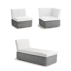 Brooke Hill Seating Replacement Cushions - Ottoman, Solid, Rumor Midnight - Frontgate