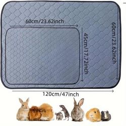 TEMU 1pc Washable Reusable Pet Cage Mat For Small Animals, Waterproof Anti-slip Pet Bedding Pad For Rabbits, With 4 Layer Protection And Super Absorption
