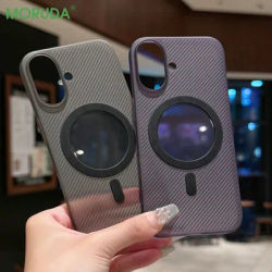 For iPhone 16 ProMax 16plus Carbon Fiber Patterned Magnetic Case for IPhone 13 14 15 Pro Max 16
