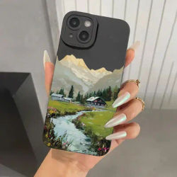 For iPhone 16 Pro Max 15 14 13 12 11 XS X XR 7 8 16 Plus SE 2020 2022 Silicone Case Shockproof Rural