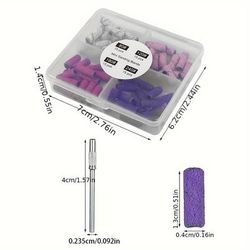 TEMU Electric Nail Grinding Sanding Bands Set - Unscented Nail Art Sanding Rings For Nail Removal, 4 Grades - Professional Nail Care Tool & Accessories Kit