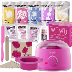Waxing Kit WUWUVISTA EU Plug(23 items) Hair Removal Wax Kit Waxing Beads Face/Brazilian/Full Body/Bikini/Sensitiive skin