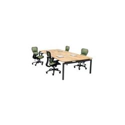 4-Person Solid Wood Benching Workstation w/ 66" x 30" Worksurfaces