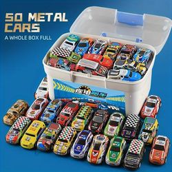 TEMU 50 Pcs Alloy Car Pull-back Cars Various Toy Car Models Childhood Educational Party Gifts For Boys And Girls Models Suitable For Children To Learn About Cars