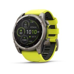 Garmin fenix 8 Solar 51mm GPS Watch Sapphire Titanium with Amp Yellow/Graphite Silicone 010-02907-20