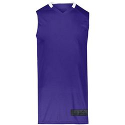 Augusta Sportswear 1730 Athletic Step-Back Basketball Jersey T-Shirt in Purple/White size 2XL | Polyester