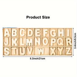 TEMU 156pcs Wooden Alphabet Set With Storage Tray - Diy Craft Letters For Painting & Home Decor