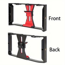 "TEMU Versatile Handheld With Microphone Stand, Abs Material - Includes 3 Cold Shoe & Multiple 1/4" Expansion Ports For Live Streaming And Photography"