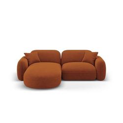 Divano angolare modulare sinistro 3 posti in velluto terracotta