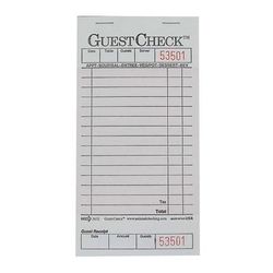 National Checking Company P3632SP Guest Check - 1 Part Booked, 1 Lines