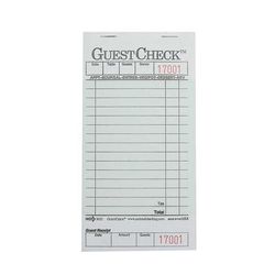 National Checking Company G3632SP Guest Check - (1) Part Booked, (15) Lines, Green