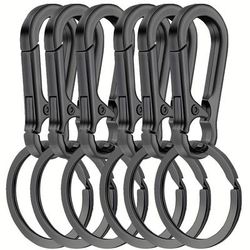 TEMU 6pcs Small Key Ring, Mini Edc Key Ring Chain Rack Storage Bag, Suitable For Hook, Car Key Chain, Parachute Key Chain Lanyard
