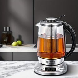 TEMU Variable Temperature Kettle, Tea Kettle With 9 Temperature Control , Lcd Display, 2 Hours , 1.7 Liter Electric Kettles With Removable Tea Infuser (silver)