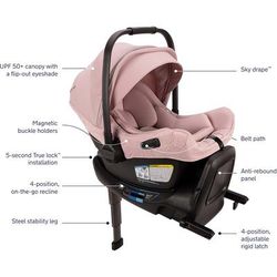 Nuna PIPA Aire RX Infant Car Seat + PIPA RELX Base with Load Leg - Thistle