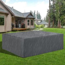 TEMU 600d Oxford Patio Corner Set Cover Outdoor Garden Rattan Furniture Protection Cover Protector Anti-uv Grey 225l X 210w X 70hcm