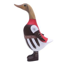 Soldier Duck of Rome,'Bamboo and Teak Wood Duck Sculpture in Roman Attires'
