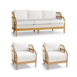 Bryant Seating Replacement Cushions - Sofa, Solid, Classic Linen Bleu - Frontgate