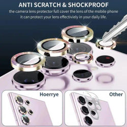 Glitter Camera Glass for Samsung Galaxy S24 Ultra , S23 Ultra , S22 Ultra , S24 Protective Lens Ring Screen Protector