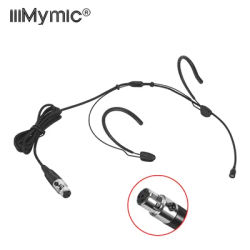 iiiMymic Professional Black Headset Microphone 4 Pin XLR TA4F Headworn Mic Double Ear Hook For Shure Wireless Bodypack System