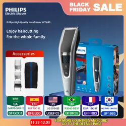 Philips Hairclipper HC3688 HC5690 Electric Hair Cutter Head Washable Household Electric Hair Clippers Multi Length Settings