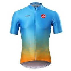 Per uomo Maglia da Ciclismo Sfumatura Manica Corta Bicicletta Maglia con 3 tasche posteriori Strisce Riflettenti Tasca Posteriore Elastico Dislittamento Gli sport Nero Giallo Viola scuro Abbigliamento