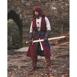 Medievale Rinascimento 17° secolo Camicia Tunica Ranger Elfico Tiro con l'arco Costume Per uomo Vichingo Fantasia Halloween Carnevale Mascherata LARP Adulti Camicia