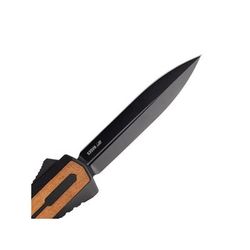 Zastava Arms USA A7 Automatic Folding Knives 3.6in Titanium-Coated S35VN Dagger Walnut Wood Handle ZA7AWD