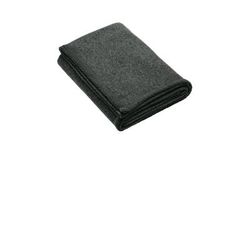 Port Authority BP46 Arc Sweater Fleece Blanket in Deep Smoke Heather size OSFA | Polyester