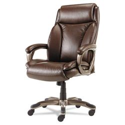 Alera 9088H Veon Series Executive High-Back Bonded Leather Chair, Supports up to 275 lbs., Brown Seat/Brown Back, Bronze Base ALEVN4159