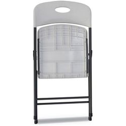 Alera FR9402 Molded Resin Folding Chair, White Seat/White Back, Dark Gray Base, 4/Carton - Case of 4 ALEFR9402