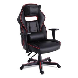 Alera GM4136 Racing Style Ergonomic Gaming Chair, Supports 275 lb, 15.91" to 19.8" Seat Height, Black/Red Trim Seat/Back, Black/Red Base ALEGM4136