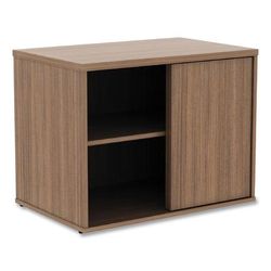 Alera LS593020WA Open Office Low Storage Cabinet Credenza, 29 1/2 x 19 1/8x 22 7/8, Walnut ALELS593020WA
