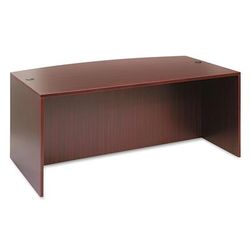 Alera VA22-7236MY Valencia Bow Front Desk Shell, 71w x 35.5d to 41.38d x 29.63h Mahogany ALEVA227236MY