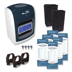 Acroprint Time Recorder TTB500 ATR480 Time Clock and Accessories Bundle, White/Charcoal ACPTTB500
