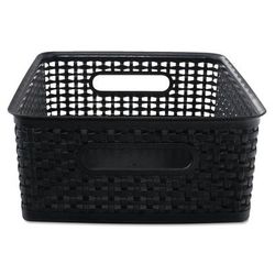 Advantus 40327 Weave Bins, 14.25 x 10.25 x 4.75, Black, 2/Pack - Pack of 2 AVT40327
