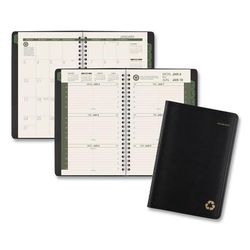 At-A-Glance 70100G05 Recycled Weekly Block Format Appointment Book, 8.5 x 5.5, Black Cover, 12-Month (Jan to Dec): 2024 AAG70100G05