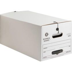 Business Source 26746 Storage Boxes, Med Duty, Letter, 12CT, White - Case of 12 BSN26746