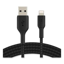 Belkin CAA002BT2MBK BOOST CHARGE Braided Lightning to USB-A ChargeSync Cable, 6.6 ft, Black