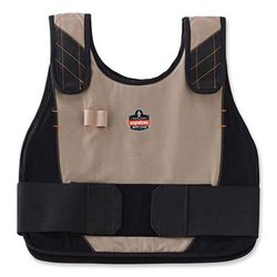 Ergodyne 12200 Chill-Its 6215 Premium FR Phase Change Cooling Vest w/ Packs, Modacrylic Cotton, Small/Med, Khaki, Ships in 1-3 Business Days